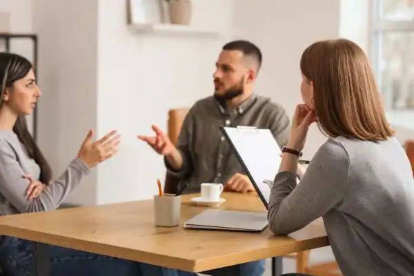 Image of couple access free mediation using family mediation voucher scheme Epping